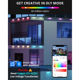 Raxjov 8 Pack 7 Inch RGBCW Retaining Wall Lights, 5W Smart LED Hardscape Lighting with Remote Control, 16 Million Colors 12V AC/DC Low Voltage Step Lights Outdoor, IP65 Waterproof Landscape Lighting