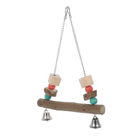 Kisangel Parrot Perch Macaw Swing Household Bird Swing Bird Cage Stand Cage Bird Swing Cage Parrot Swing Household Bird Toy Parakeet Toy Small Bird Cage Bird Cage Toys Bird Accessory Wooden