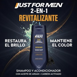 Just For Men Shampoo y Acondicionador 2 en 1 Revitalizante con Aceite de Argán 295mL