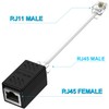 Phone Jack to Ethernet Cable Adapter, RJ45 8P8C Female to