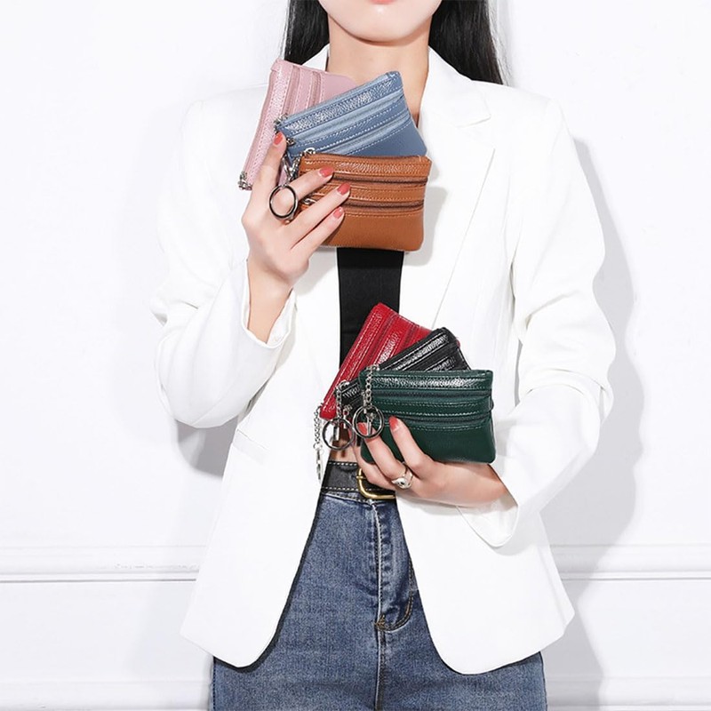Women's Genuine Leather Coin Purse Mini Pouch Change Wallet with