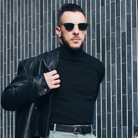 LJCZKA Polarised Round Sunglasses for Men Women Retro Small Round Sunglasses Classic Metal Frame Fashion Glasses with UV400 Protection, Black gold grey