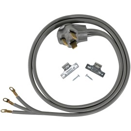 Certified Appliance Accessories 30-Amp Appliance Power Cord, 3 Prong Dryer Cord, 3 Wires with Eyelet Connectors, 6 Feet, Copper Wire
