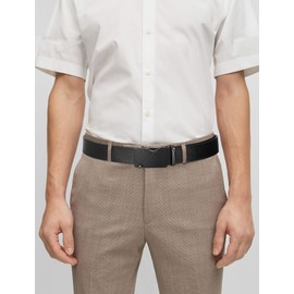 SKiporty Mens Belts Leather Ratchet Belt Adjustable for Jeans Dress Pant Brown, Dark Black