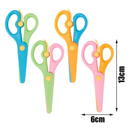 8 Pcs Multicolor Children Safety Scissors Plastic Toddler DIY Scissors Pre-School Kids Craft Scissors for Children's Handmade