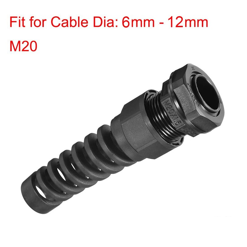 TA-VIGOR 2Pcs M20 Cable Gland 6mm-12mm Wire Hole Waterproof Nylon