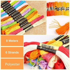 Redxing 150 Colors Embroidery Thread Cross Stitch Thread Cotton Friendship Bracelets Thread Sewing Craft Thread DIY with Sewing Tool
