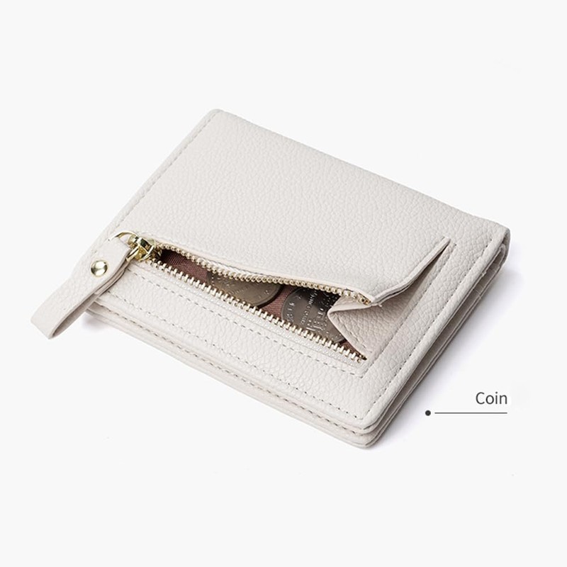 Belsmi Women Small Slim Minimalist Leather Bifold Trifold Wallets, Brown,