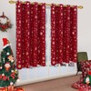 FRAMICS Christmas Curtains for Living Room, Gold Snowflake Foil Print