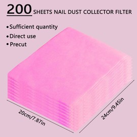 200 hojas de papel de filtro para colector de polvo de uñas, filtros de polvo de uñas desechables para la mayoría de las máquinas recolectoras de polvo de uñas, colector de polvo de vacío para uñas
