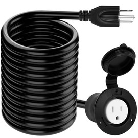 10FT Waterproof 15AMP 125V Outdoor Power Outlet Male to Female Extension Cord, SJTV 14AWG, Nema 5-15R 15A Outlet Extension Cord