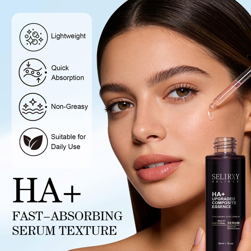 Hyaluronic Acid Serum for Face, Peptides, Black Rice Extract