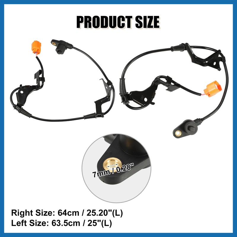 A ABSOPRO 2pcs No.57455S5D013/57450S5D013 ABS Wheel Speed Sensor Front Left