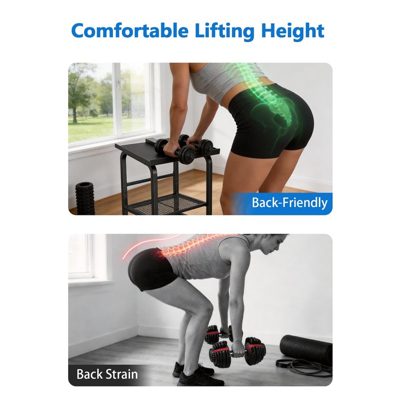 Tesmirror Adjustable Dumbbell Stand Rack Upgrade Weight Stand for Home