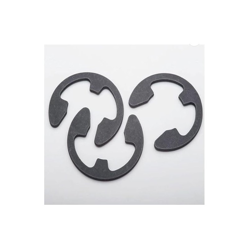 Durable Spring Steel E-Clips with Black Oxide Finish (10, 1/16")