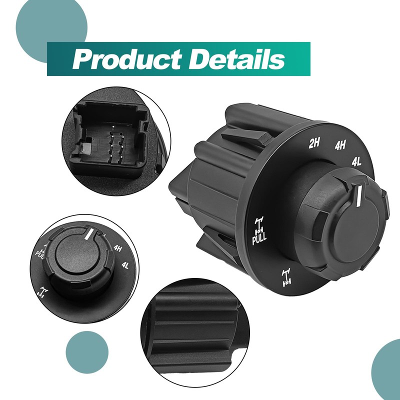 NOTISH 4WD Switch Knob, 4x4 Differential Lock Switch, E-Locker Override