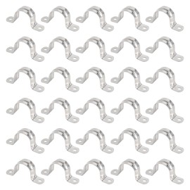 30 U-Shaped Brackets, Water Pipe Mounting Clamps, Two Hole Pipe Clamps, Water Pipe Bracket Mounting Accessories, Mounting Bracket Clamps, Cable Fixing Brackets