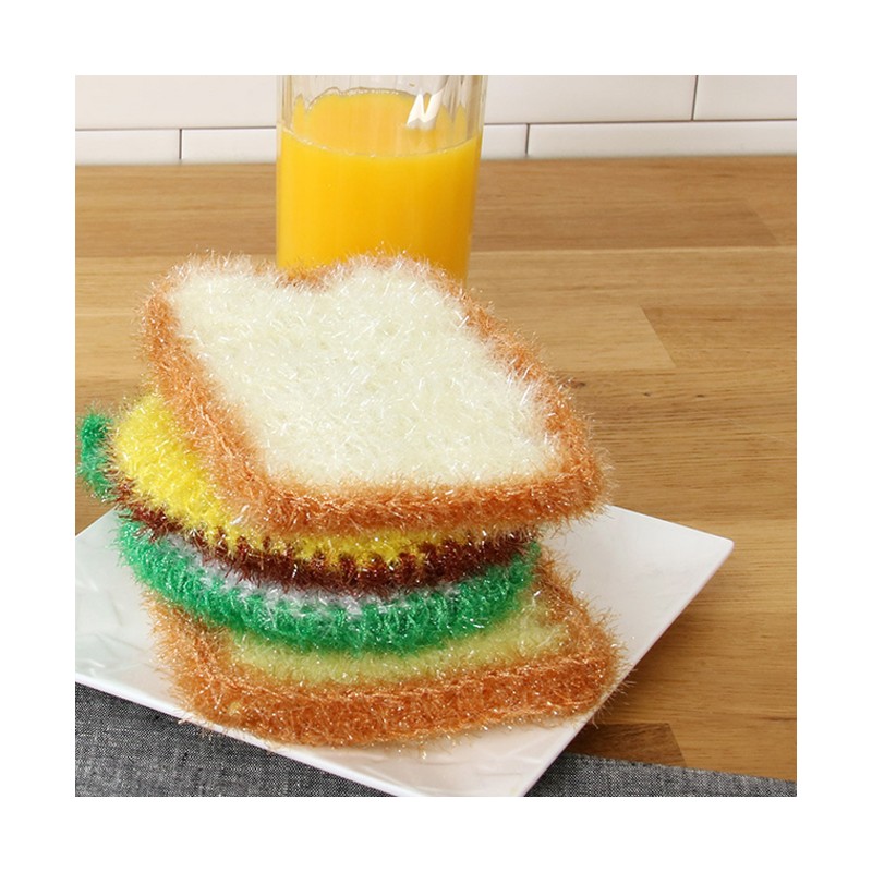 유하우스 난달라 샌드위치 2겹 아크릴수세미, 4개입, 1세트 Yuhouse Nandala Sandwich