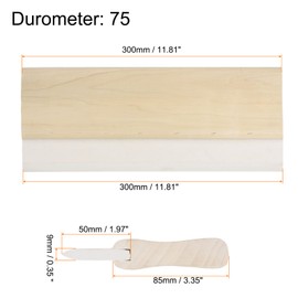 HARFINGTON Screen Printing Squeegee 12 Inch 75 Durometer Rubber Blade Wooden Handle Ink Scraper for Screen Printing Fabric Printmaking