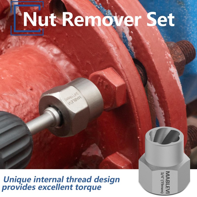 MABLEVI 49 Pcs Screw Extractor Bolt Extractor Set, Left Hand