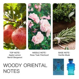 Cologne Men's Woody Oriental Note Perfume, Flammable Scented Body Spray, Eau De Toilette for Men, Refreshing and Long Lasting Fragrance with Fruity Chypre Note