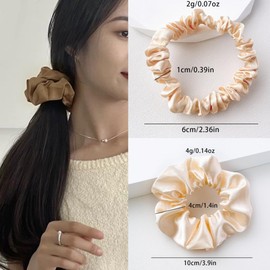 10pcs Intestine Style Scrunchies, 5 Large and 5 Small Hair Ties Elastic Scrunchies Hair Accessories for Everyday Wear for Women Girls
