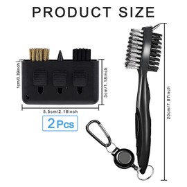 3-teiliges Set Golfschlägerbürsten und Rillenreiniger, Golfbürstenreiniger, Premium-doppelseitiger Schlägerkopfreiniger für Golfschläger, Rillen- und Griffreinigung