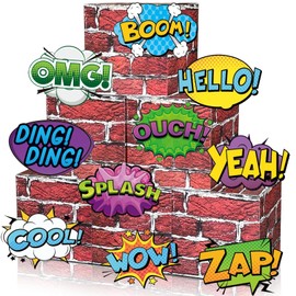 16 Pcs Large Hero Party Favor Boxes Include 6 Skyscraper Centerpiece Boxes 10 Super Theme Stickers for Hero Theme Carnival Backdrop Decor Birthday Skyscraper Party Props Christmas Decoration