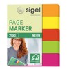 Sigel HN655 Index Page Markers, orange/yellow/red/green/pink, 200 strips