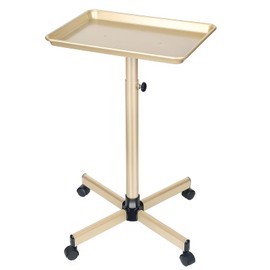 Salon Tray, Champagne Gold Salon Rolling Tray, Salon Service Tray Cart with Adjustable Height, Salon Tray on Wheels, Ideal Use As Tattoo Tray&Deantal Tray, No-Rusting
