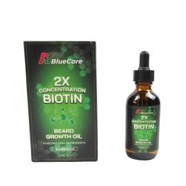 New Bluecare 2X Concentration Biotin Beard Growth Oil-Sandalwood 2 OZ.
