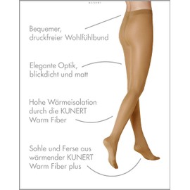 KUNERT Women's Opaque Tights (Warm Up 60) - Skin-coloured (Cashmere 0540) Blickdicht, size: 38-40