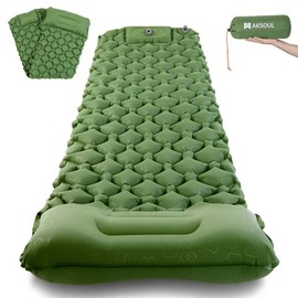 AKSOUL Inflatable Sleeping Pad 75*22 In Camping Mat Waterproof Camping Mattress for Backpacking, Hiking, Traveling, Blue - Color: Green
