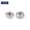 sourcing map 15Pcs M6 x 1 Nylon Insert Hex Lock