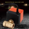 AC 220V Brass Electric Motorized Ball Valve 2 Way 3-Wire