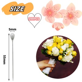 200Pcs 55mm White Straight Sewing Teardrop Pearl Pins for Dressmaker Jewelry DIY Decoration, Art Craft and Sewing Projects