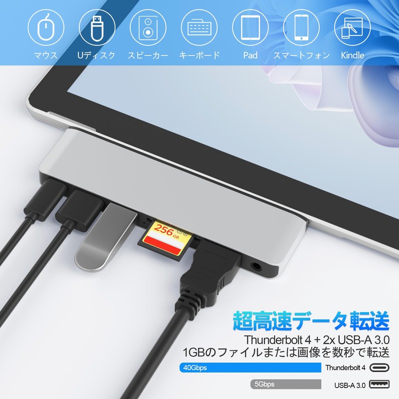 Surface Pro 9/Pro 11/Pro 10/Pro X Hub 4K HDMI, USB-C