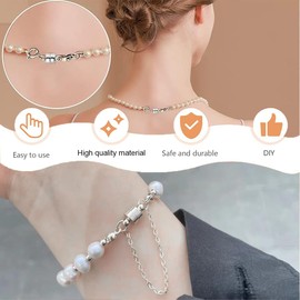 KSJEHW Pack of 10 Magnetic Clasp Chain 925 Sterling Silver Bracelet Clasp Magnetic Clasp for Chains Necklace Bracelet DIY Jewellery Making Accessories (Silver)