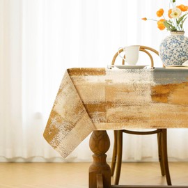 Tablecloth 100 x 140 cm Brown Modern Middle Runner Art Painting Tablecloths Short Linen Table Decoration Washable Decoration Aesthetic Tablecloth for Autumn Party Weddings Holidays Birthday