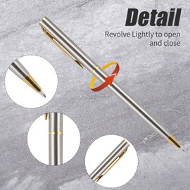 YiliYa Pack of 4 Ballpoint Pens, Dual Heads Rotation Metal Ballpoint Pen, Office/Hotel Supplies, Black Ink, Private or Gift (Black, Rose Gold, Gold, Silver)