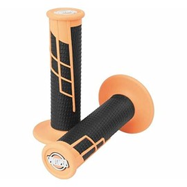 ProTaper Neon Orange/Black Clamp-On Half-Waffle Grips Pair for Most 2-Stroke and 4-Stroke Motocross Models 021661