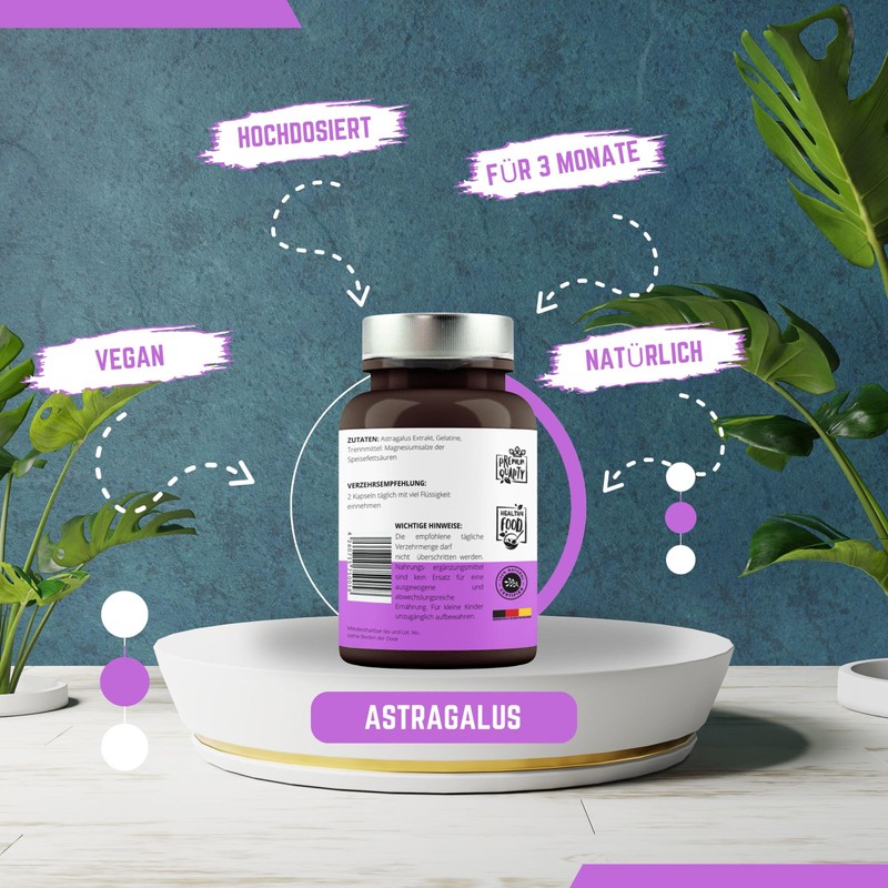 Astragalus Extract High Dose Capsules 1000 mg per Serving. Astragalus