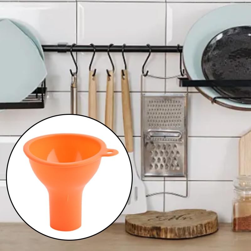 6 Pcs Silicone Funnels for Kitchen, Multi-Color Flexible Filling Small