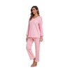 COLORFULLEAF Women's 100% Cotton Pajama Set Long Sleeve Sleepwear with