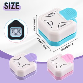 LEONTOOL 3Pcs Paper Corner Rounder, (R4mm+R7mm+R10mm) 3 Way Beauty Shape Corner Punch, Chamfer Tag Punch, Paper Edge Cutter for Papers Crafts DIY Projects, Laminate, Photo, Cardstock, Scrapbooking
