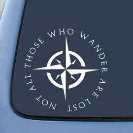 LOTR Not All Those Who Wander are Lost Sticker Decal Notebook Car Laptop 5" x 5" (White)