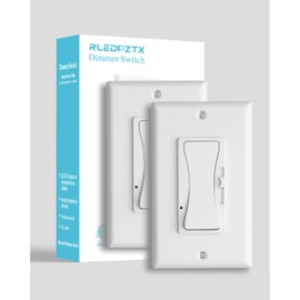 Led Dimmer Switch for Dimmable Led Lights,No Neutral Wire Required, Single-Pole/3-Way, Works with Dimmable LED/CFL (150W Max) & Halogen/Incandescent (600W Max) Bulbs - White (2-Pack)