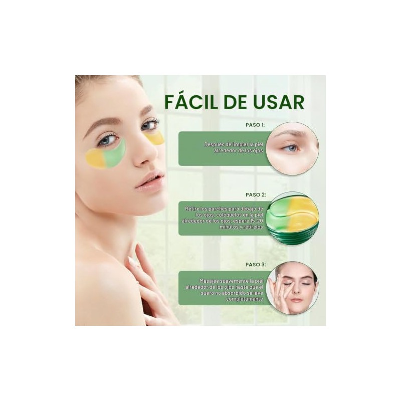 60 Parches Ojos Bolsas y Ojeras Hialuronico, Eye Patches Hidratante