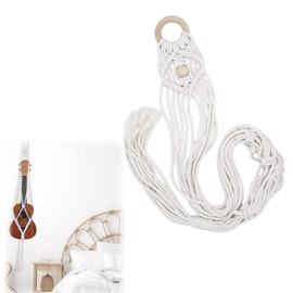 Liyquint Handcrafted Macrame Ukulele Wall Hanger - Stylish Guitar Holder for Wall Mount Decorative Ukulele Storage. (115CM)