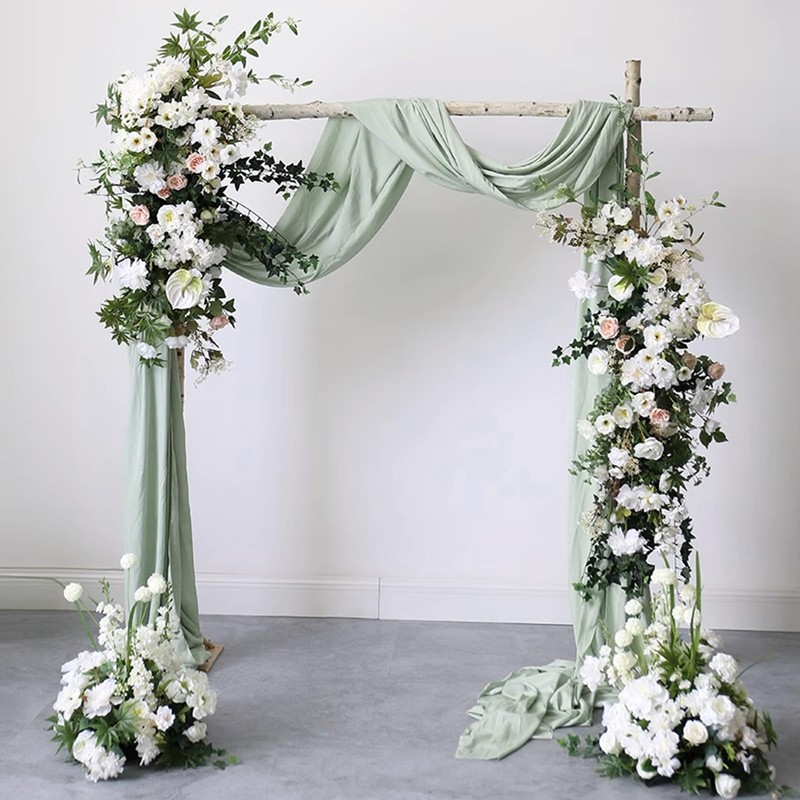 YALLOVE Wedding Arch Draping Fabric, 2 Panel 30" x 236"